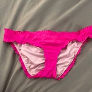 VS Hot pink ruffle cheeky swim bottoms